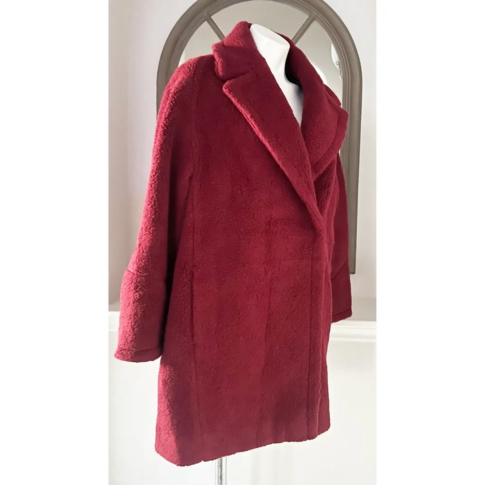 ICONS Cinzia Rocca Wool Teddy Pea Coat in Red, Size 10 NWT $1,005 Made in Italy Red - Image 11