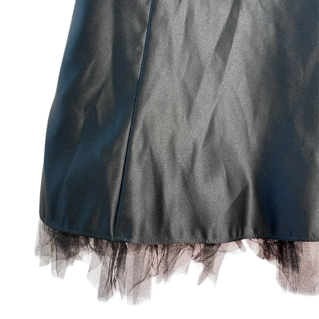 Vintage Gunne Sax Jessica McClintock Black Prom Mini Dress Ribbon Goth Retro Y2K Size 2 - Image 4