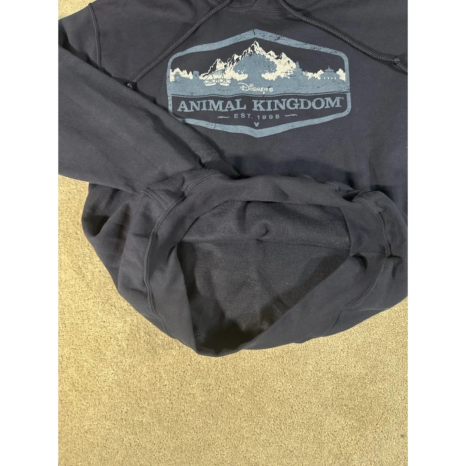 Disney Parks‎ Animal Kingdom~blue Hooded Sweatshirt Hoodie~Adult Size Large - Image 4