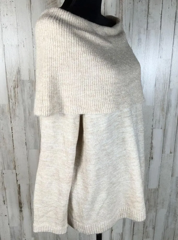 Caslon Metallic Convertible Sweater Shimmer 2X Tan - Image 5