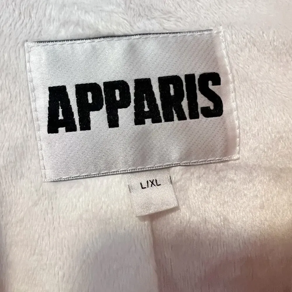 APPARIS Rare Gingham Check Teddy Coat with‎ Tie Waist Pink Size L - Image 3