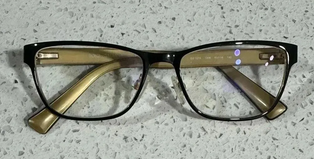 Dolce & Gabbana Women's Eyeglasses DG 1273 1268 Black on Gold Frame - Image 4