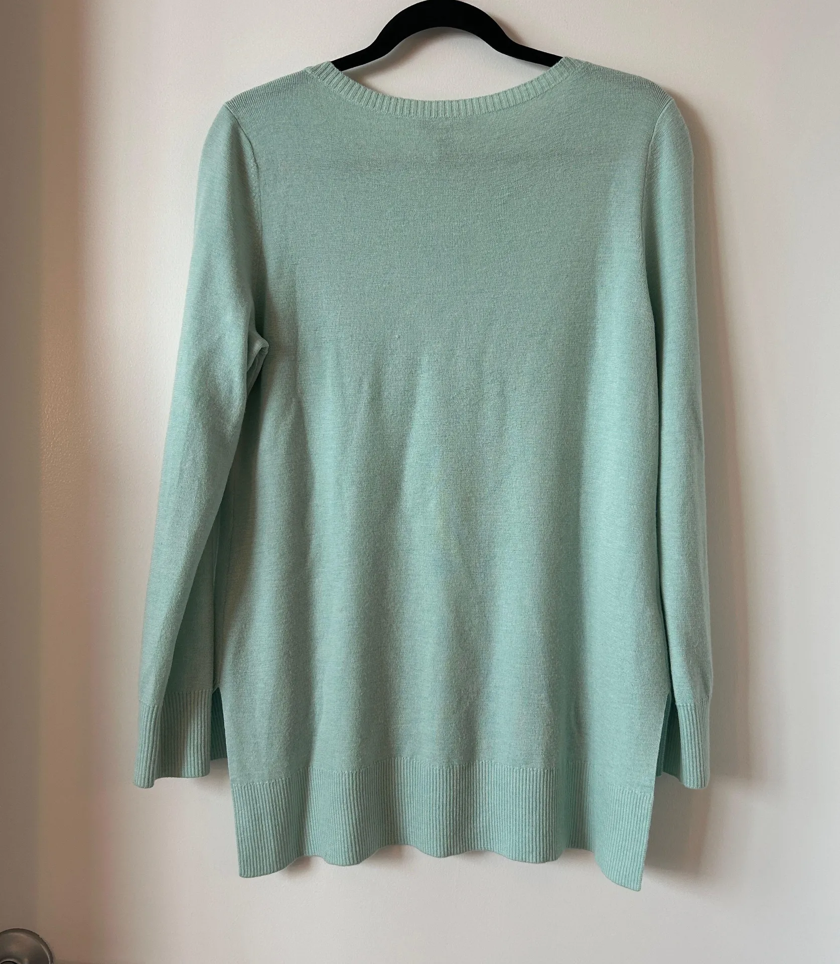 100% Merino Wool Fine Knit Sweater Robin Blue Size M NWOT - Image 7