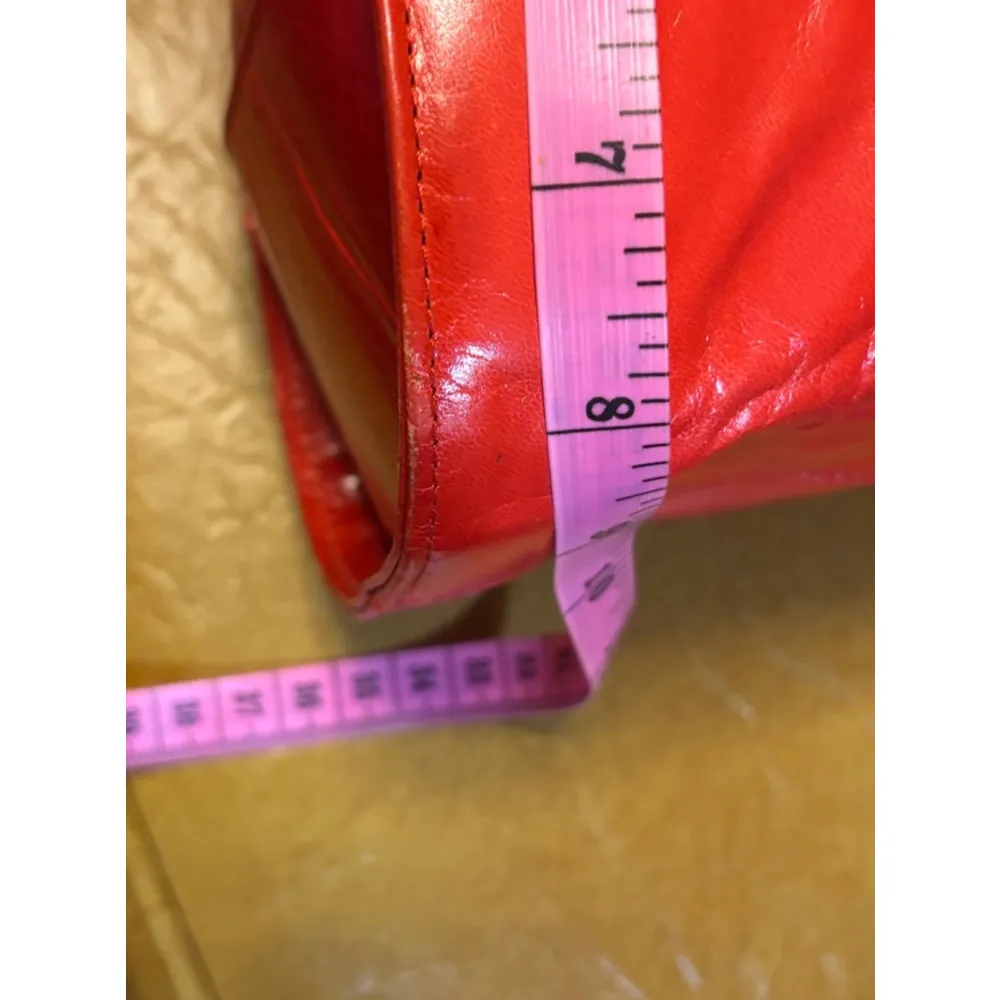 Orange-Red Leather Bag - Image 8