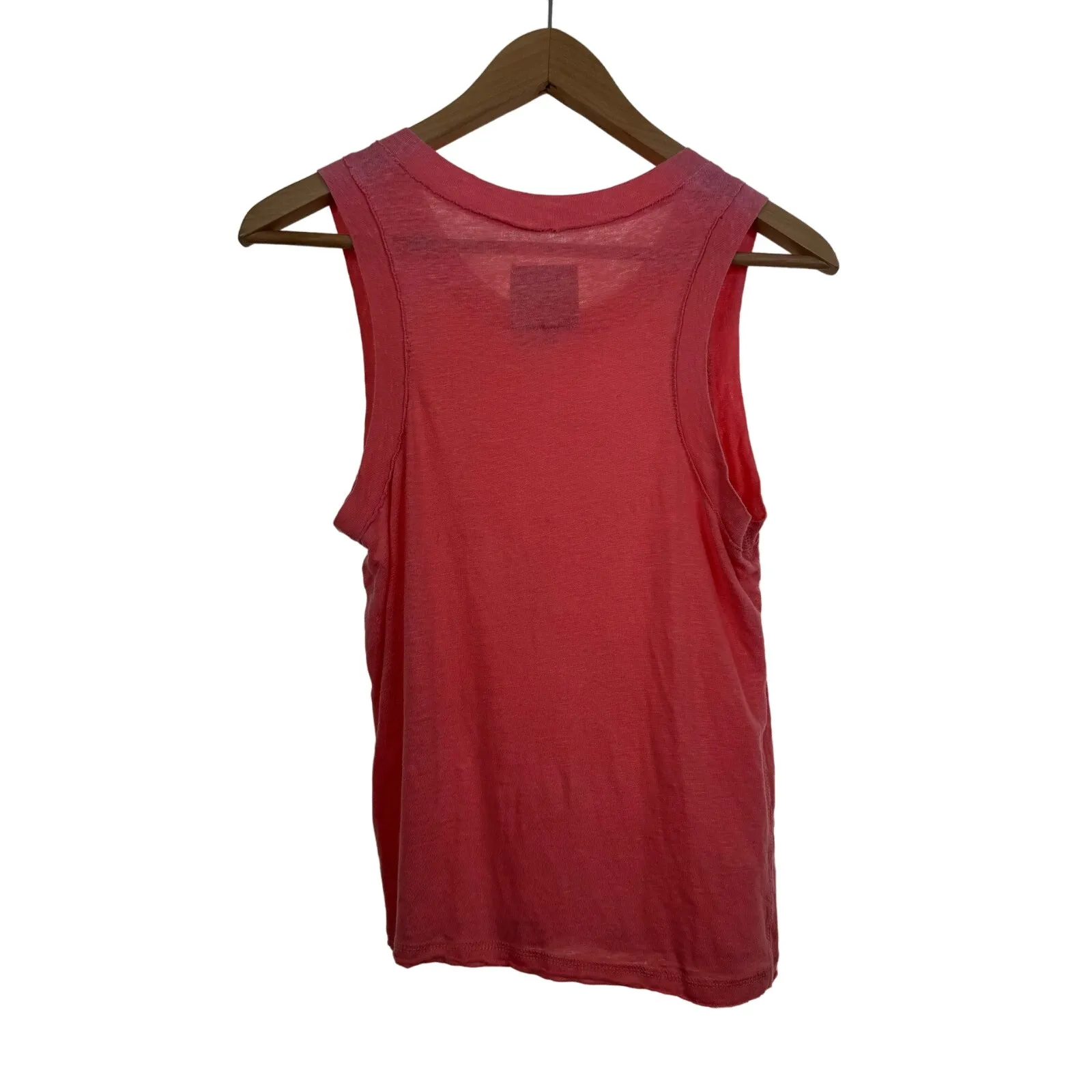 Chaser Coral Raw Edge Linen Muscle Tank‎ Top Size XS - Image 7