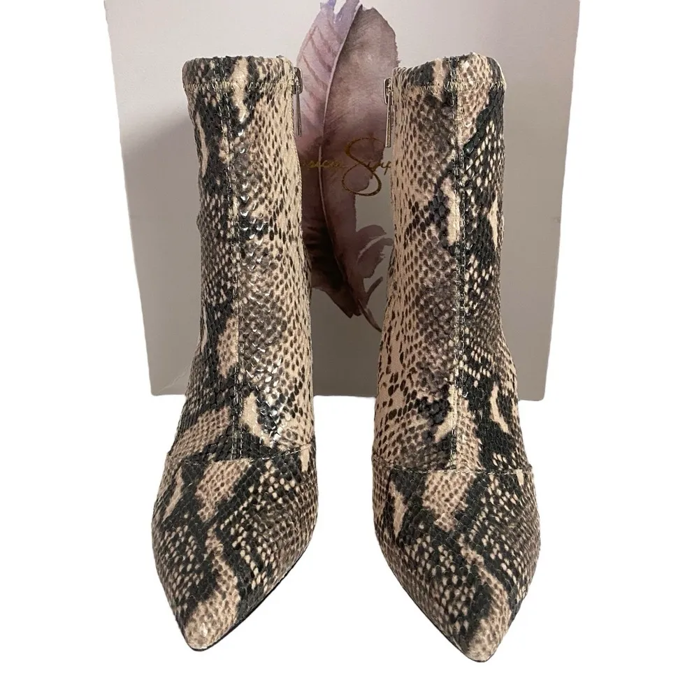 Jessica Simpson Briyanne Women's 8.5 M Python Print Stretch Stiletto Ankle Boots - Image 6