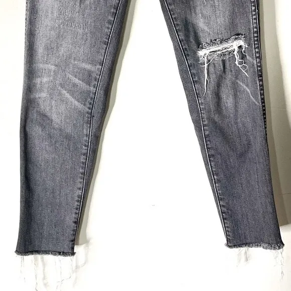 Anine Bing Jeans Size 24 Distressed Skinny Raw Hem Washed Gray Women’s - Image 5