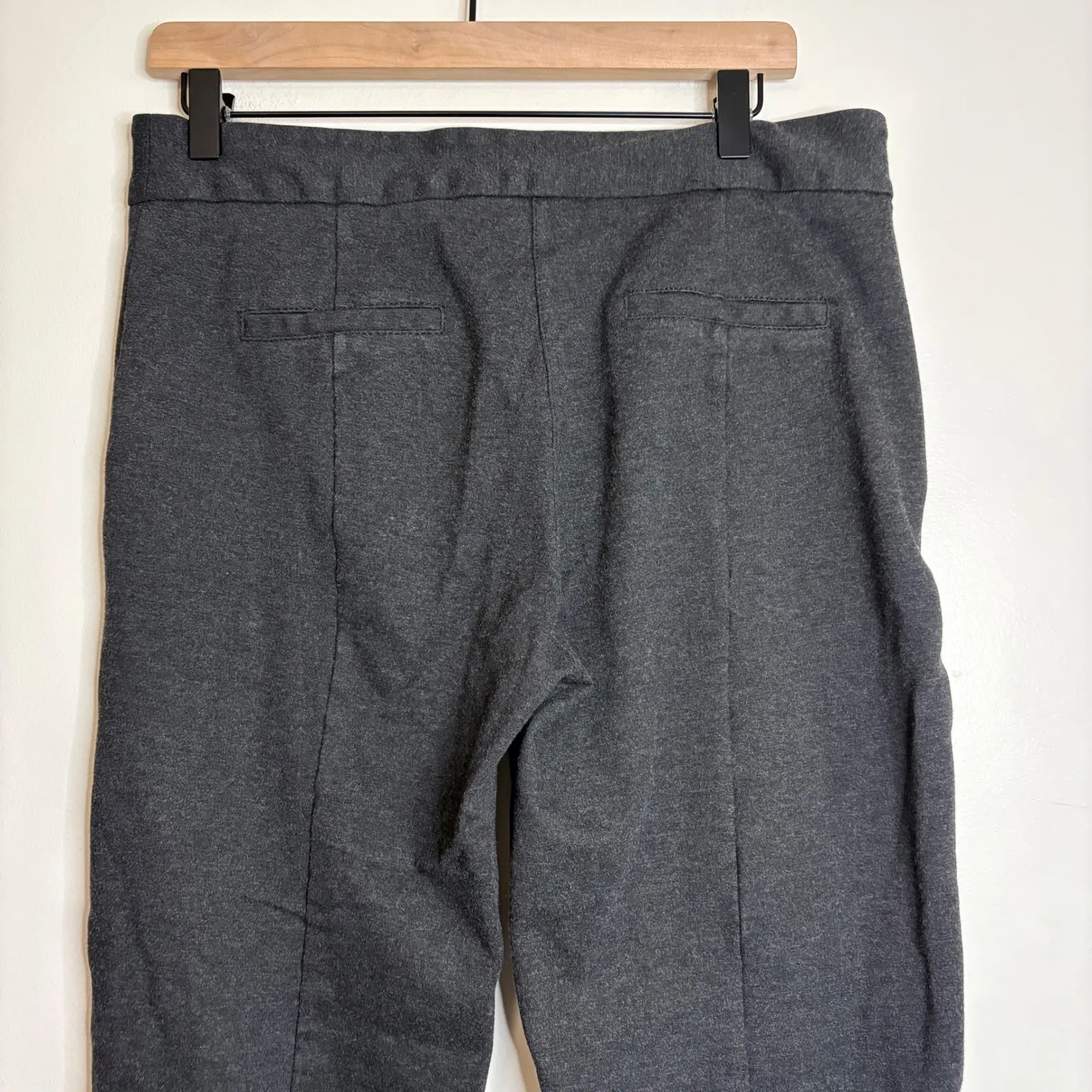 Betabrand Women's Charcoal Gray Long Stretch Ponte Ankle Pants Size L Tall - Image 6