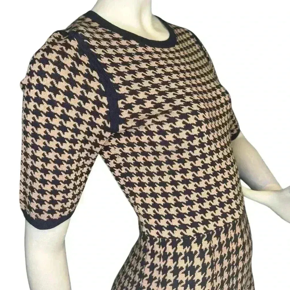 Ann Taylor Houndstooth Flare Dress Stretch Holiday Shimmer Size XS.  #311 - Image 8