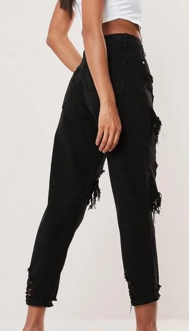 Missguided Ripped Mom Jeans - Image 3