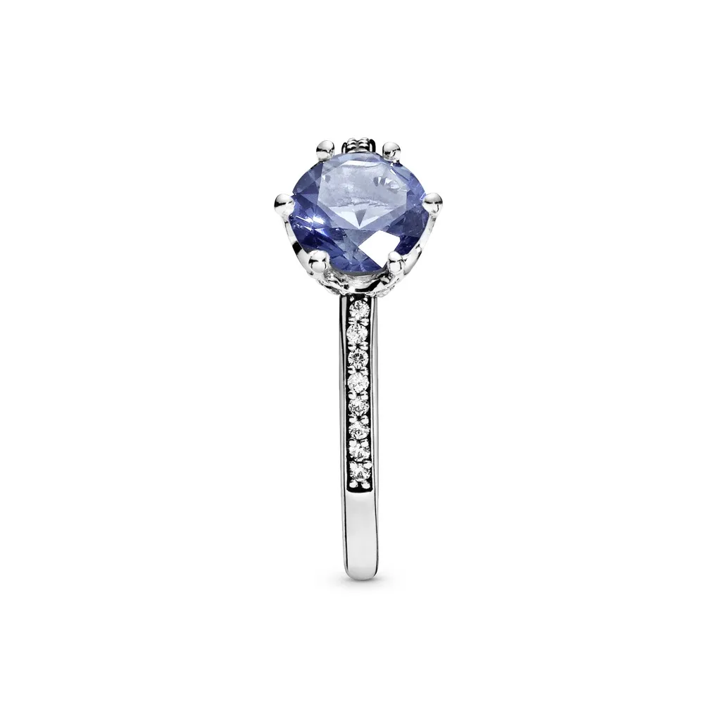 Pandora Blue Sparkling Crown Ring - Image 2