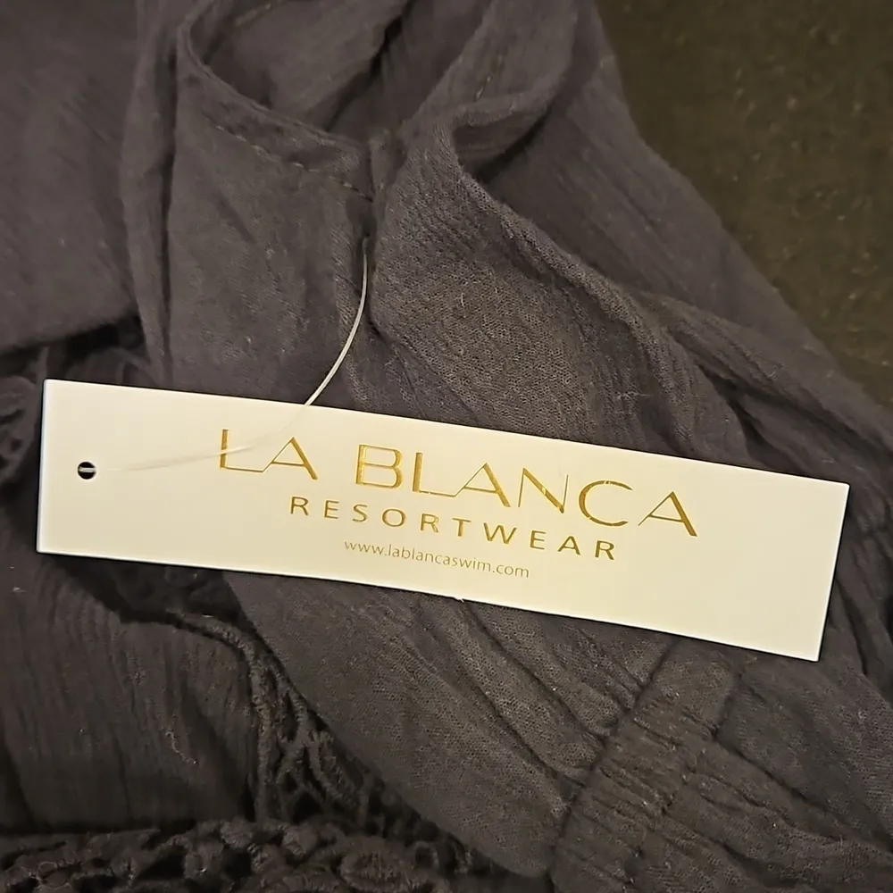 💕LA BLANCA💕 Island Fare Cover-Up Midi Dress ~ Black Small NWT - Image 12