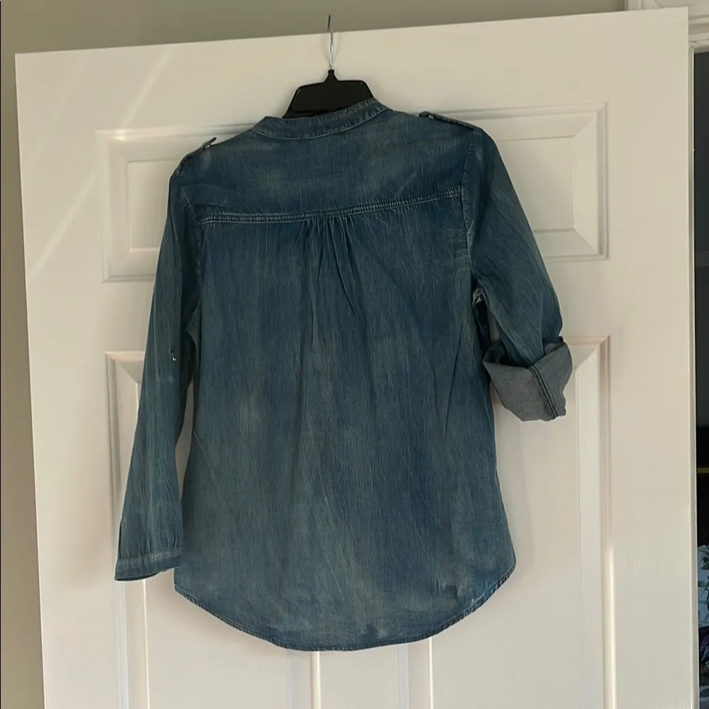 Denim Blue Women's Top Super Cute Size M - Image 9