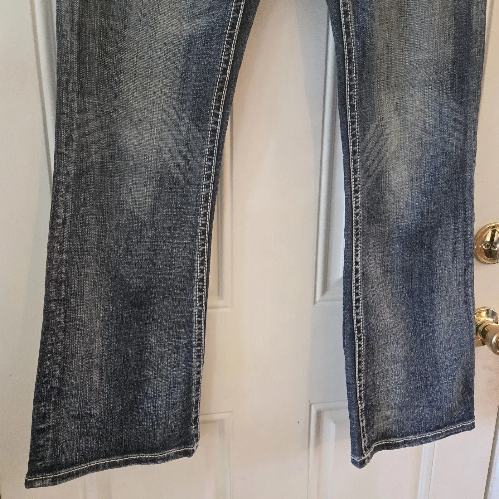 Rock & Roll Cowgirl Jeans Women 29 (Approx. 32x32) Bling Low Rise Bootcut Flare Blue Size undefined - Image 9