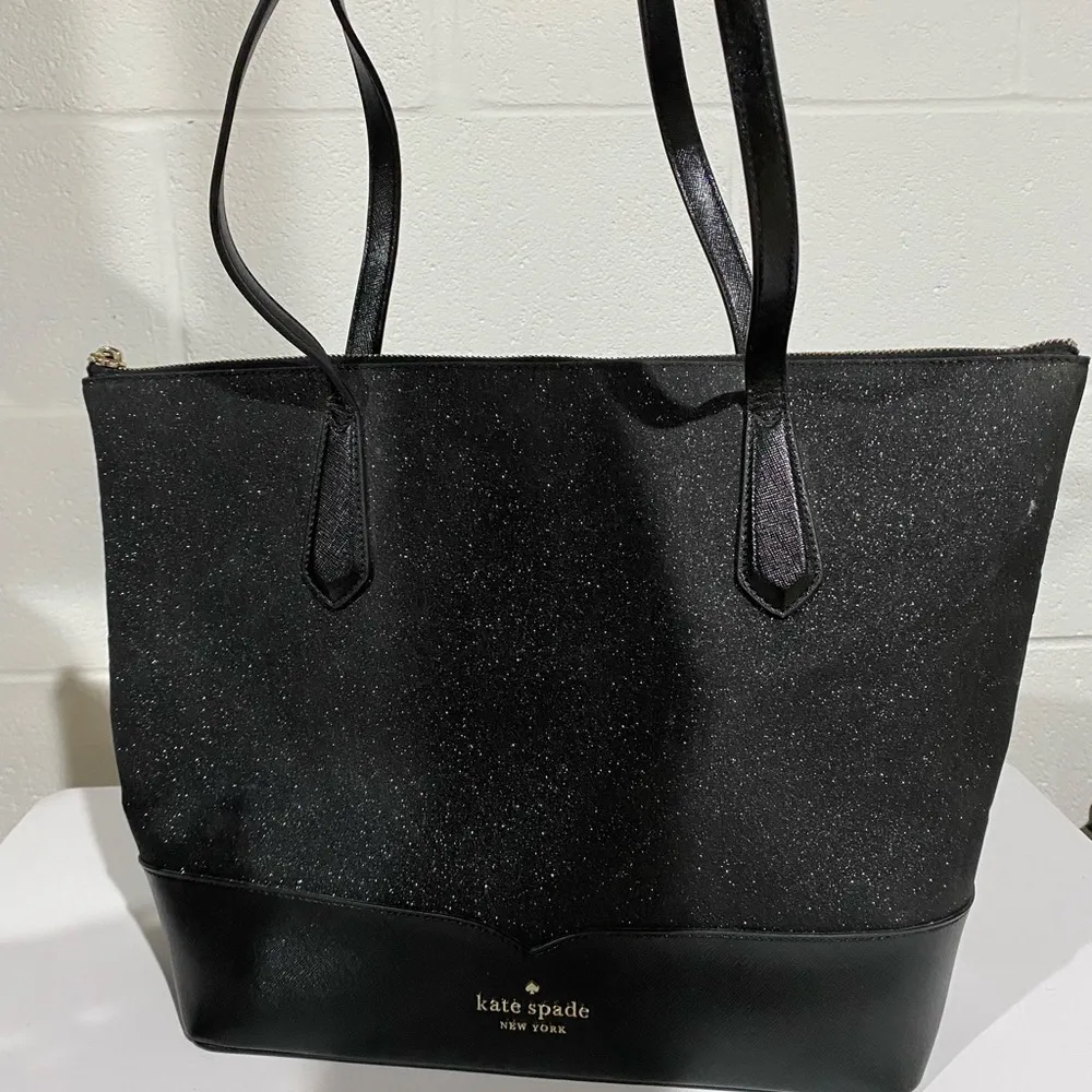 Authentic Kate spade black sparkly tote bag and wristlet - Image 9