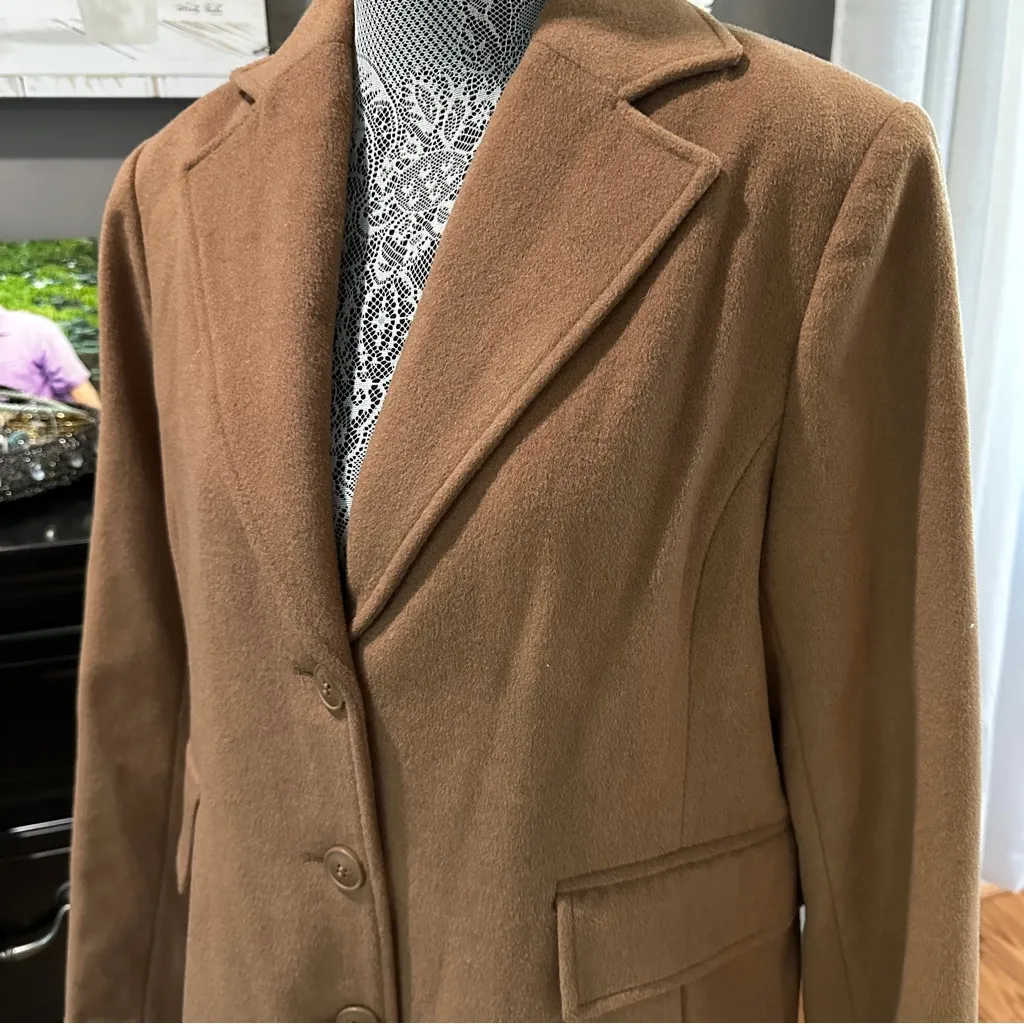 Halogen Camel Wool-Blend Coat Women’s Size 12 NWT - Image 4
