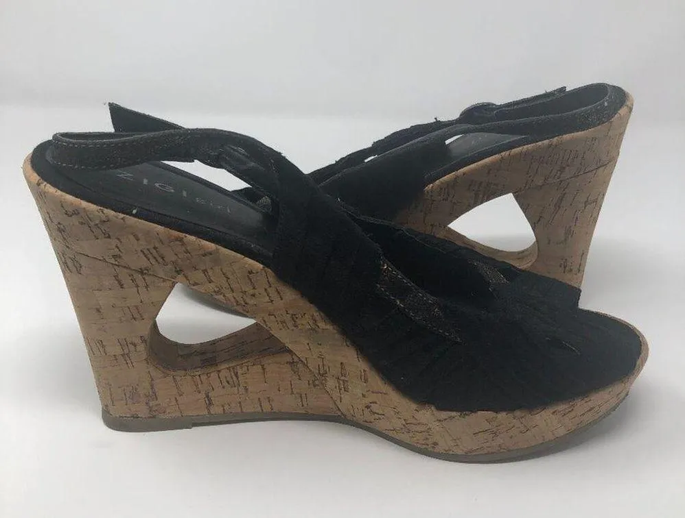 ZigiGirl Shandy Gold Cork Wedges Open Toe Sandals Size 8.5 - Image 9