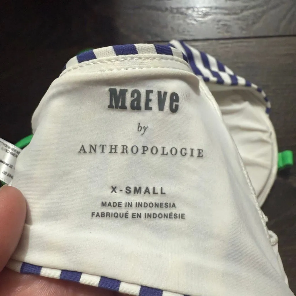 Maeve by Anthropologie Women’s XS Blue Striped Green Swim Top - Image 4