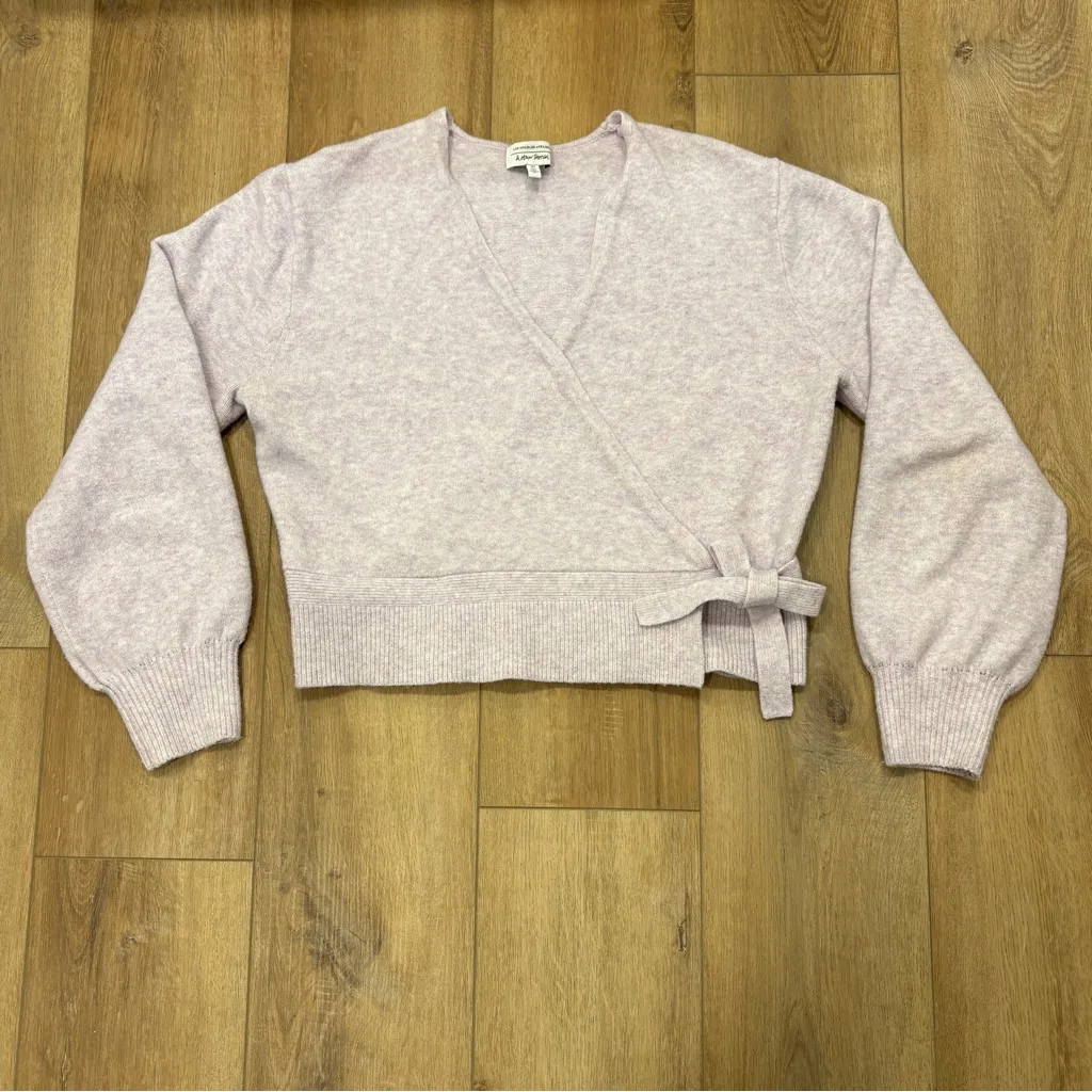 🌟& OTHER STORIES🌟 V NECK WRAP CARDIGAN SWEATER LIGHT PURPLE SZ S - Image 4