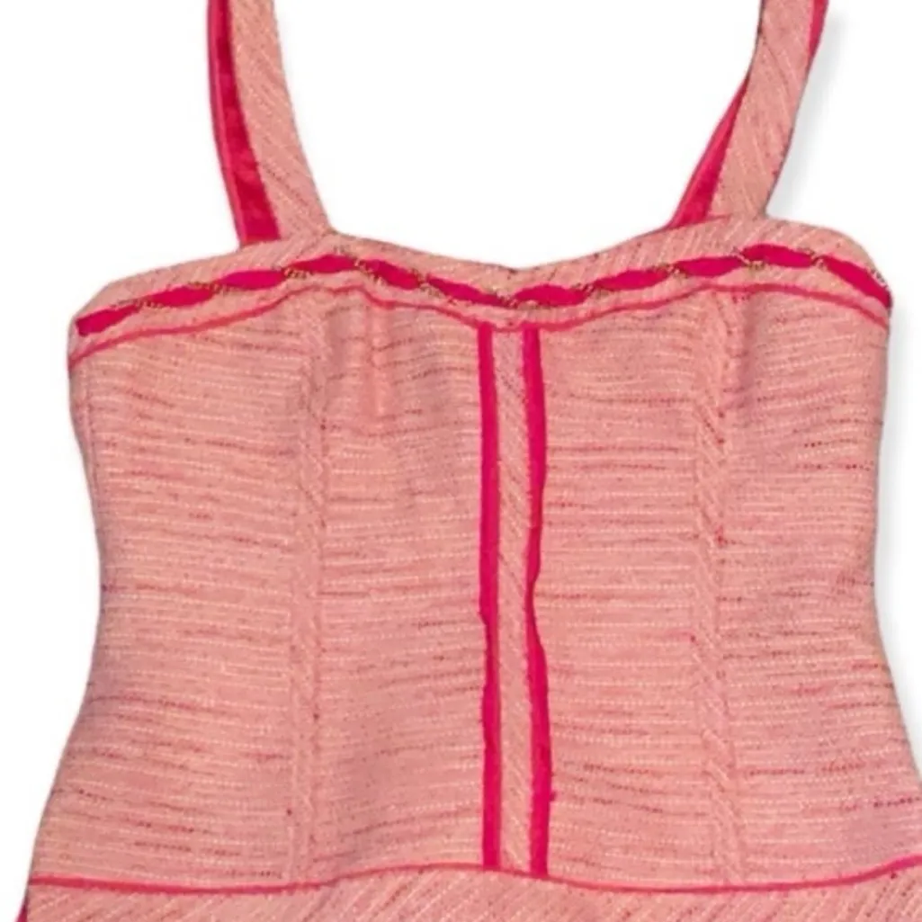 White House Black Market Tweed Pink Bustier. Size 12 - Image 4