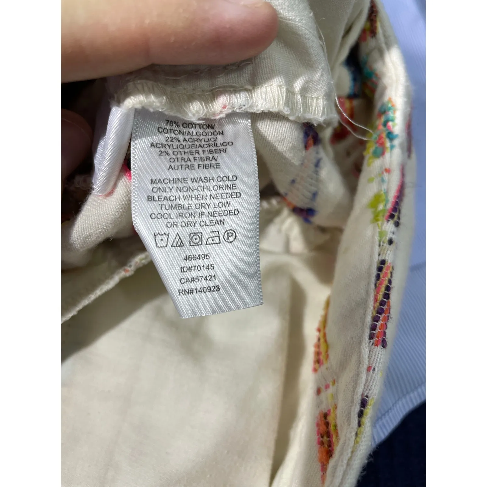 Loft Shorts Size 8 Cream Embroidered  High Rise Preppy Country Club Boho - Image 6