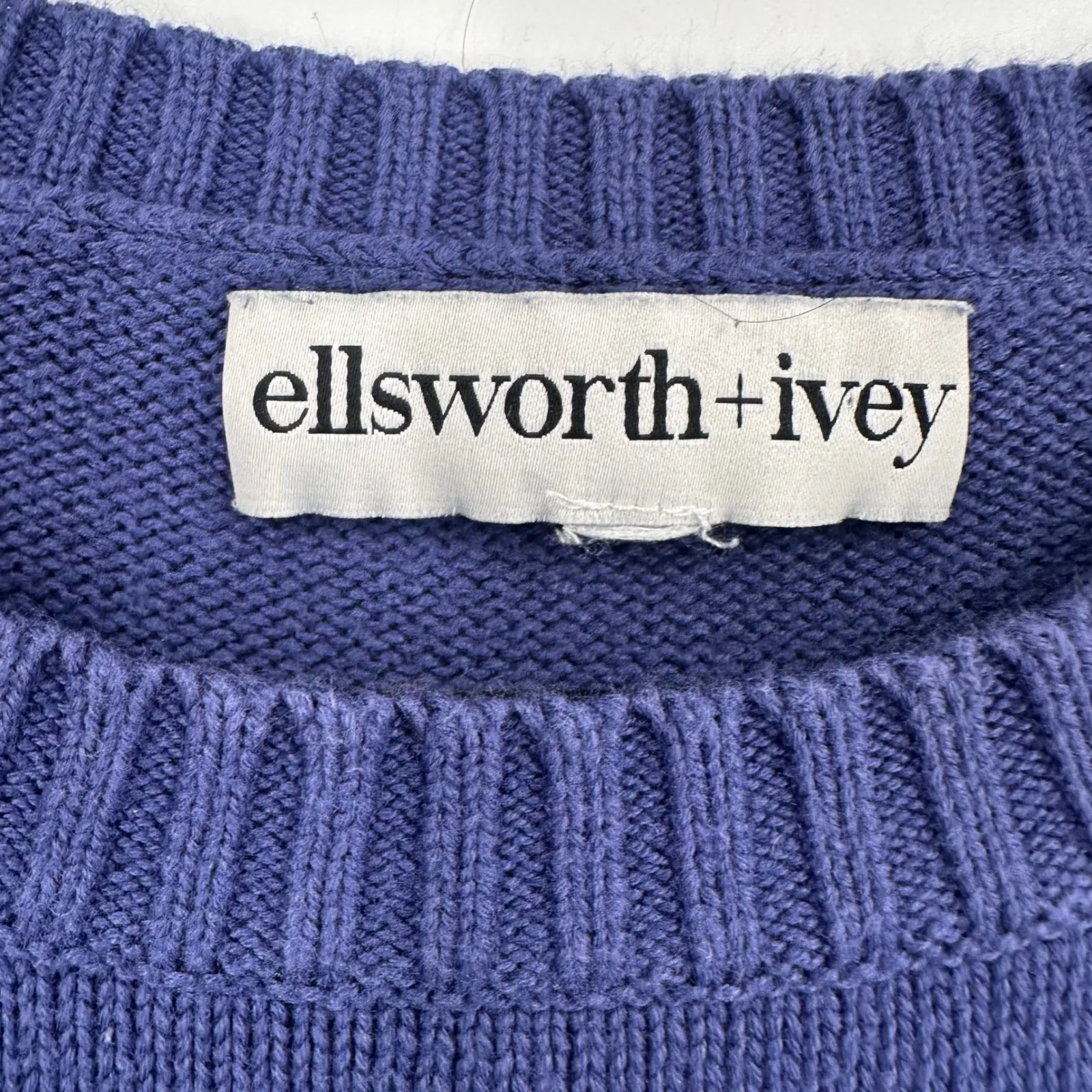 Ellsworth + Ivey Navy Blue Sweater Nantucket Embroidery Crew Neck Women's Size L Size L - Image 3