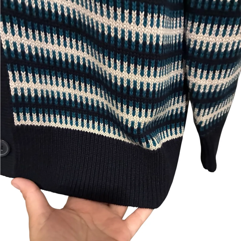 Zara Women's Multicolor Stripes Button-Up Cardigan L - Image 5