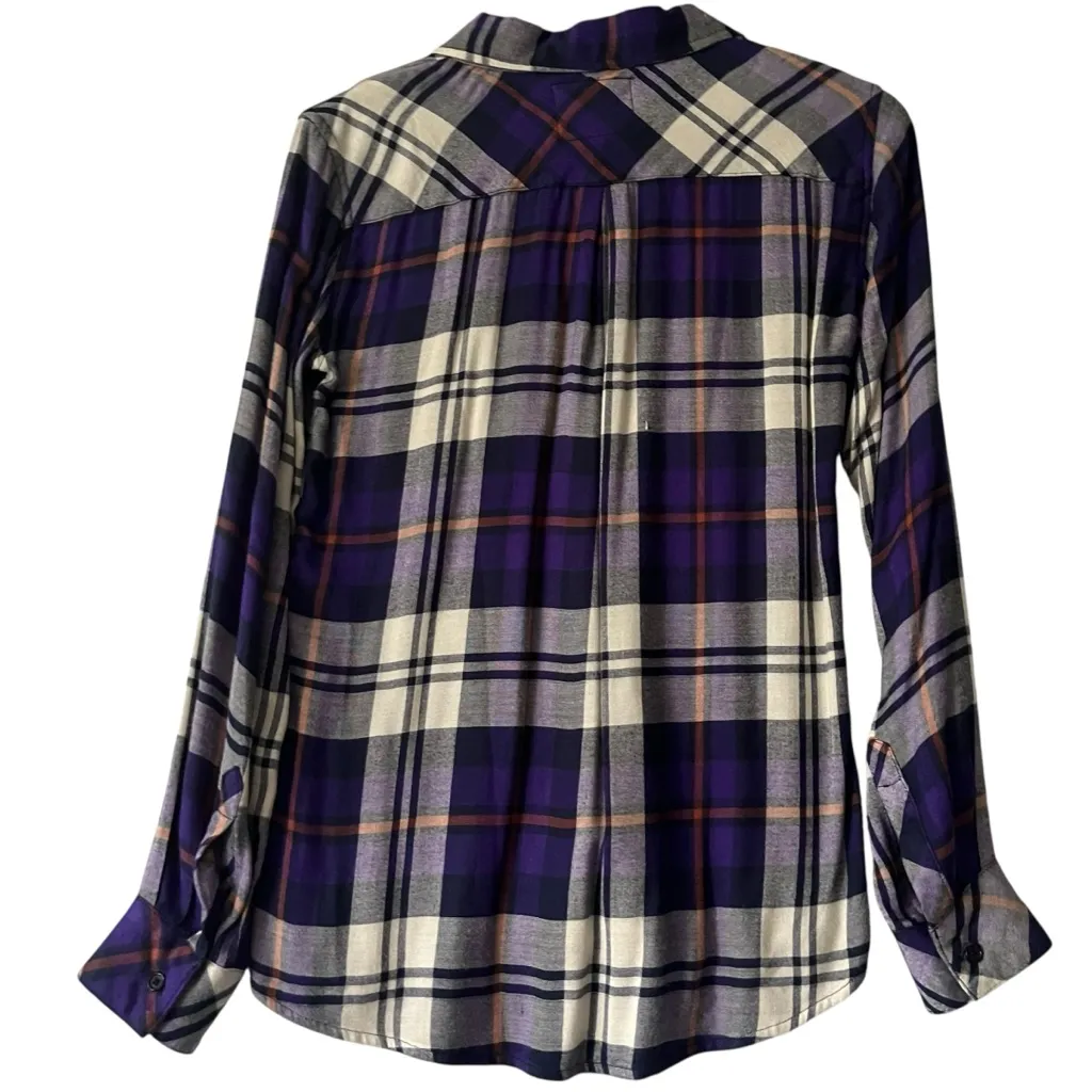 RAILS Shirt Women’s S‎ Small Purple Plaid Button Up Long Sleeve Casual - Image 4