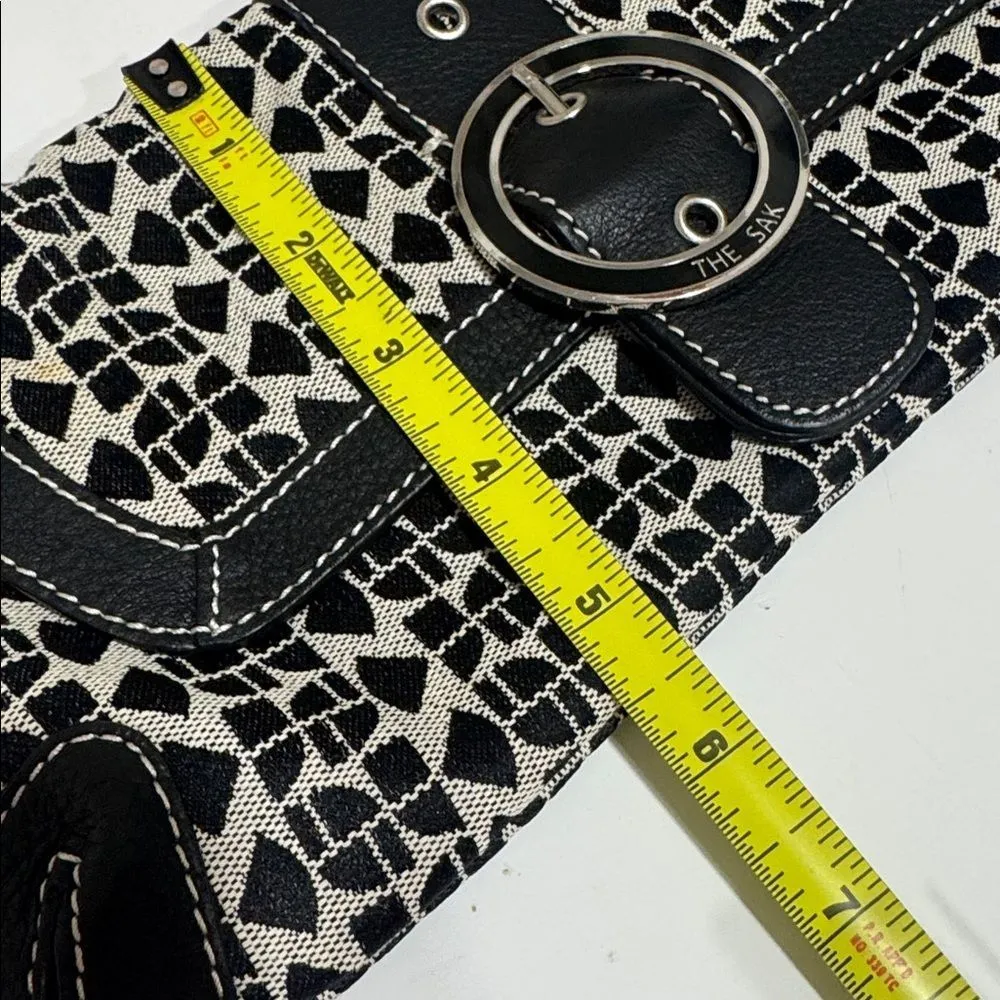 The Sak Black and Cream Geometric Shoulder Bag EUC - Image 6