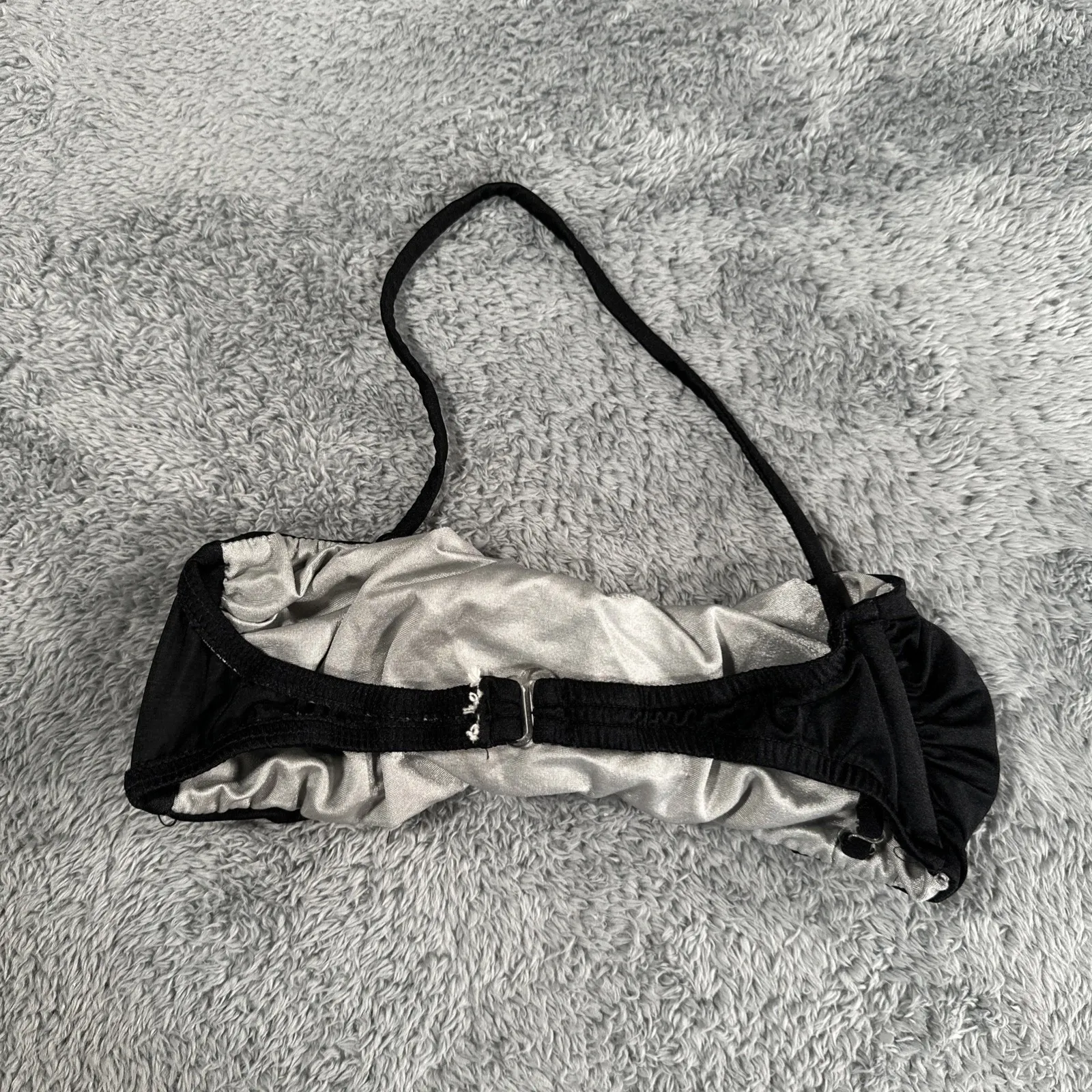 Vintage 1980s Dunk•Is Swimsuit Skimpy Strappy Sexy Medium SZ 9 Black USA - Image 12