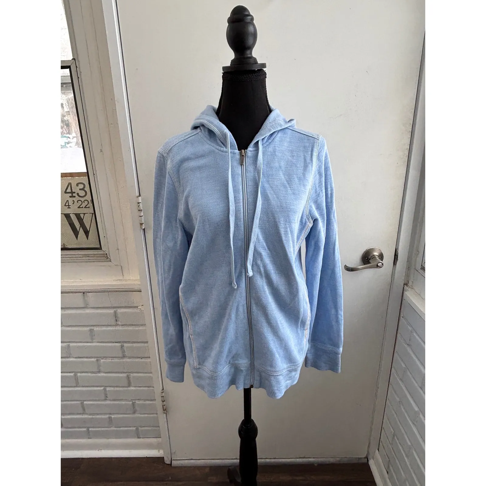 Tommy Bahama Tobago Bay Pima Cotton Tencel Full Zip Hoodie Medium layered - Image 2