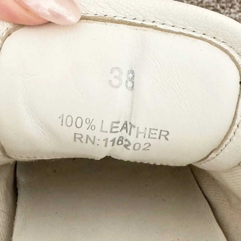 Zadig & Voltaire Leather Star Distressed Sneakers in White Made in‎ Italy Size 7 - Image 8