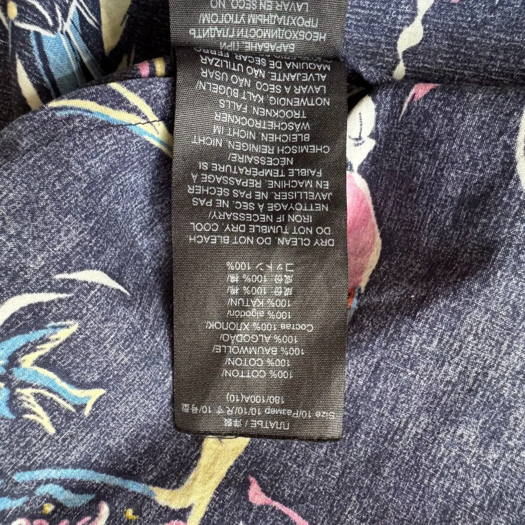 Tory Burch Printed Scallop-Edged Shirtdress in Navy Daydream Size 10 - Image 11