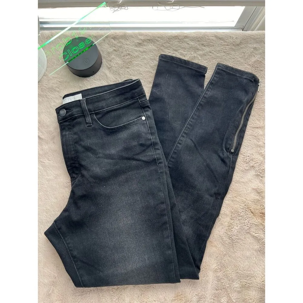 Athleta Women's Skinny Jeans Size 10 Black Dark Wash Ankle Zip - Image 10