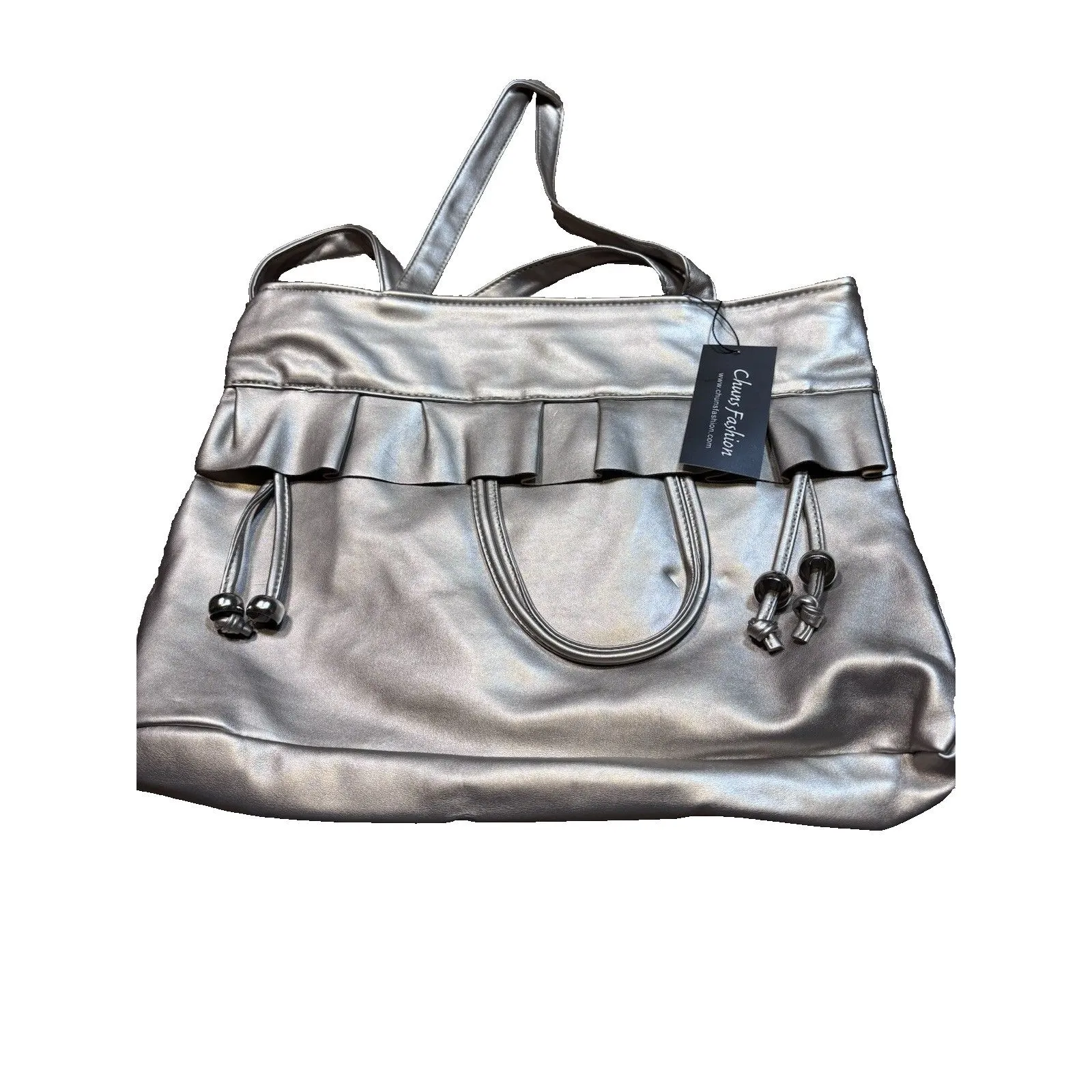 Women's Handbag Satchel Purse One Size CHUNS Metallic Champagne NWT Gold - Image 6