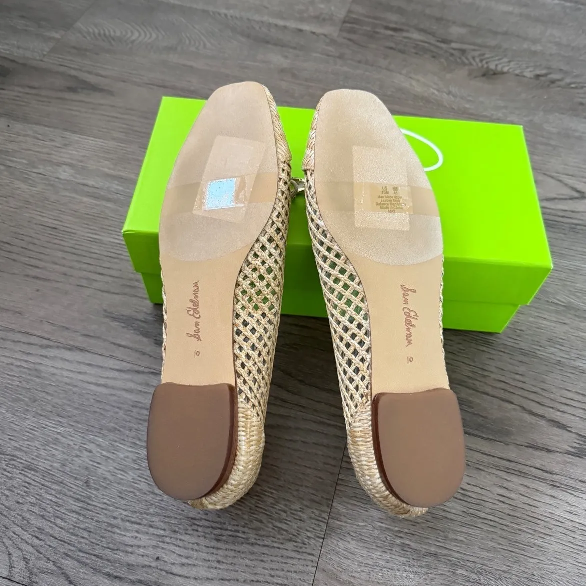 Sam Edelman May Ballet Flat - Size 10 -‎ Dark Natural Raffia Weave - NWB - Image 9