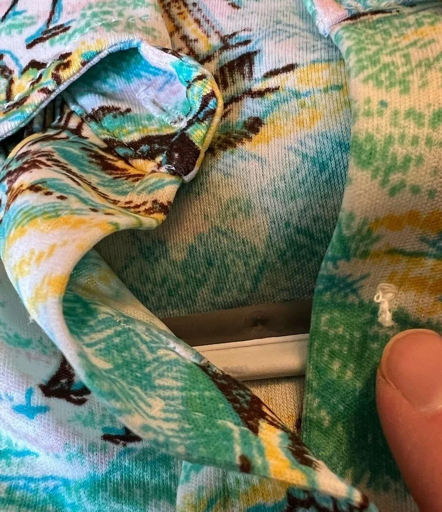 Kmart Womens Button Down Shirt Nylon Scenic Villages Tourist Travel Vintage 38 Size undefined - Image 7