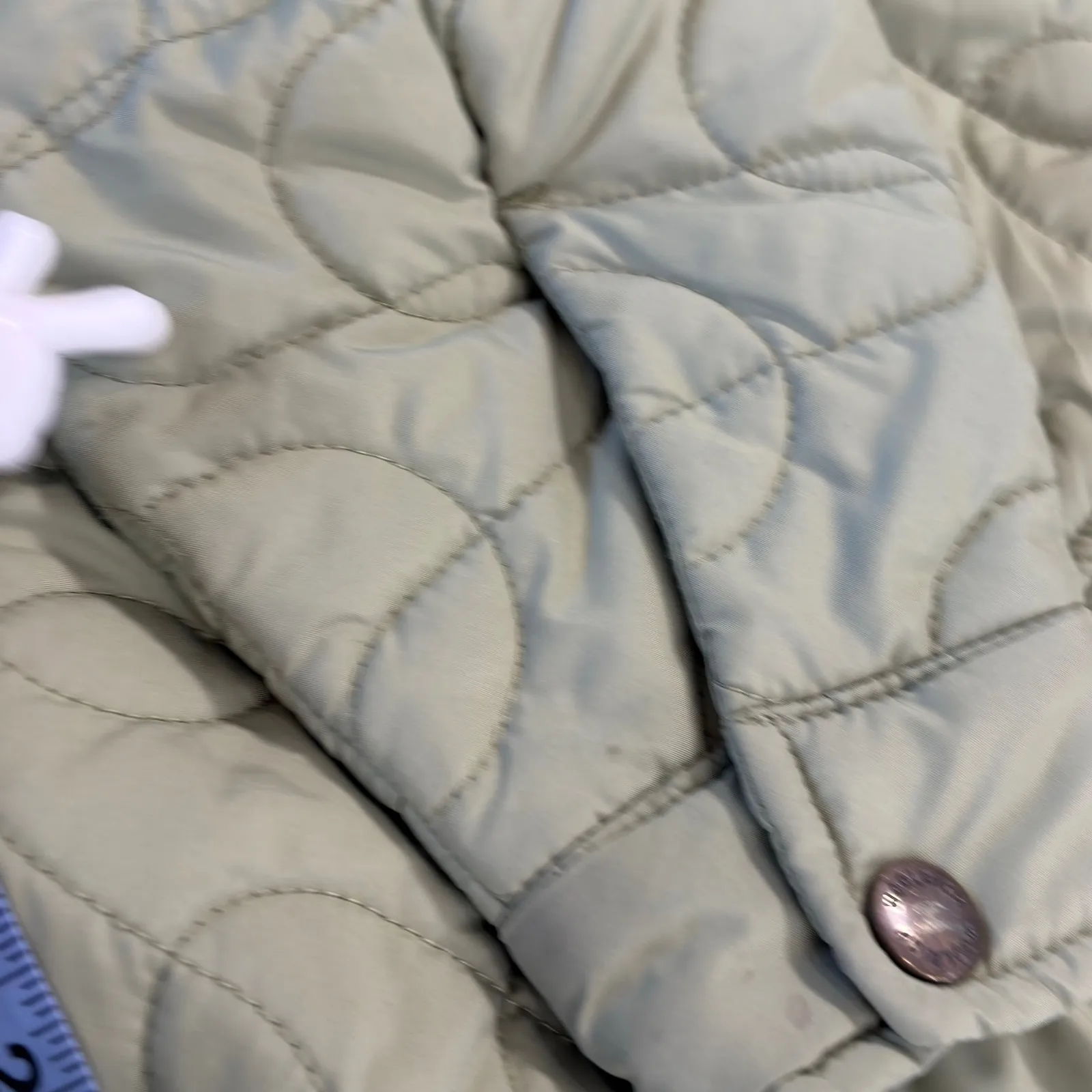 Woolrich Quilted Light Sage Jacket Women Small Snap Button Coat Outdoor Winter - Image 12