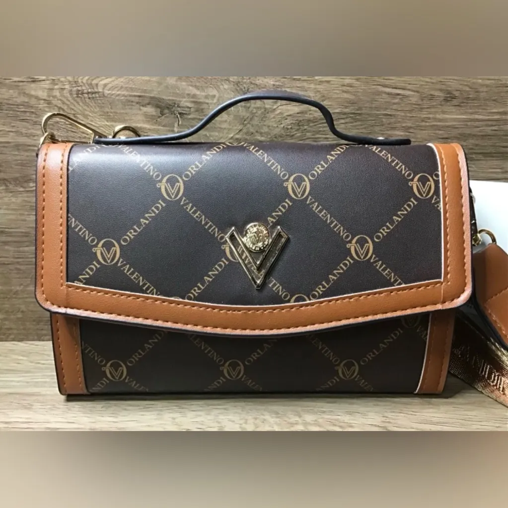 VALENTINO ORLANDI Printed Crossbody Bag Brown - Image 3