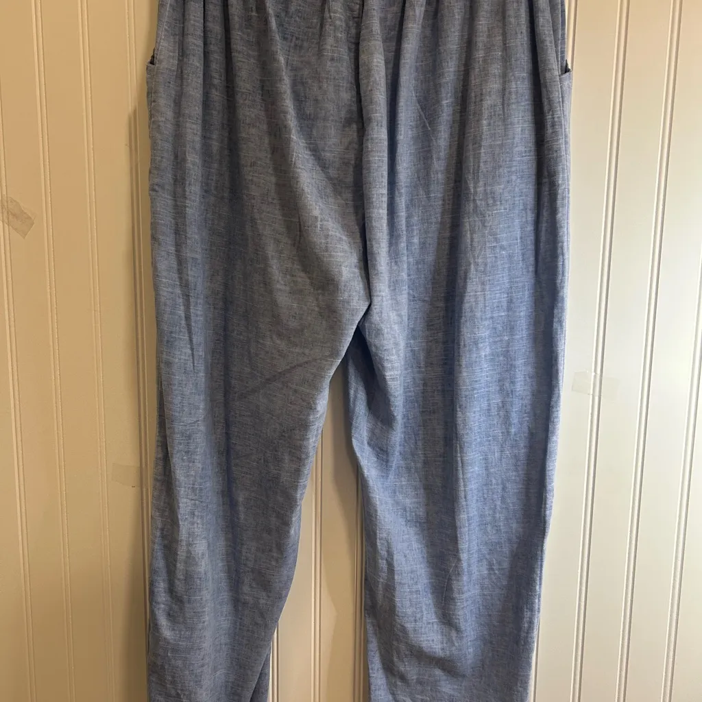 Tina Stephens pants Light Blue 50% Linen 50% cotton. Size none - Image 6