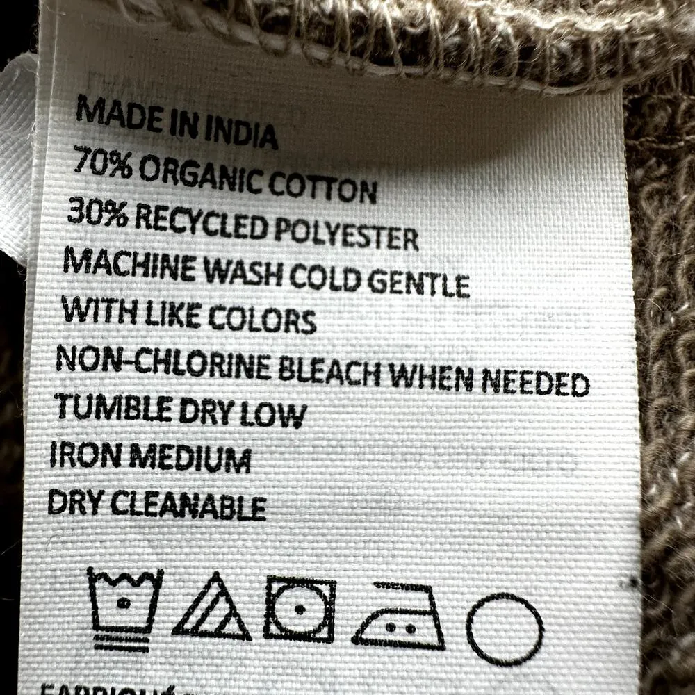 prAna Calexa Tunic Top Cowl Neck Pocket Terry Knit Outdoor Heather Oatmeal Large - Image 4