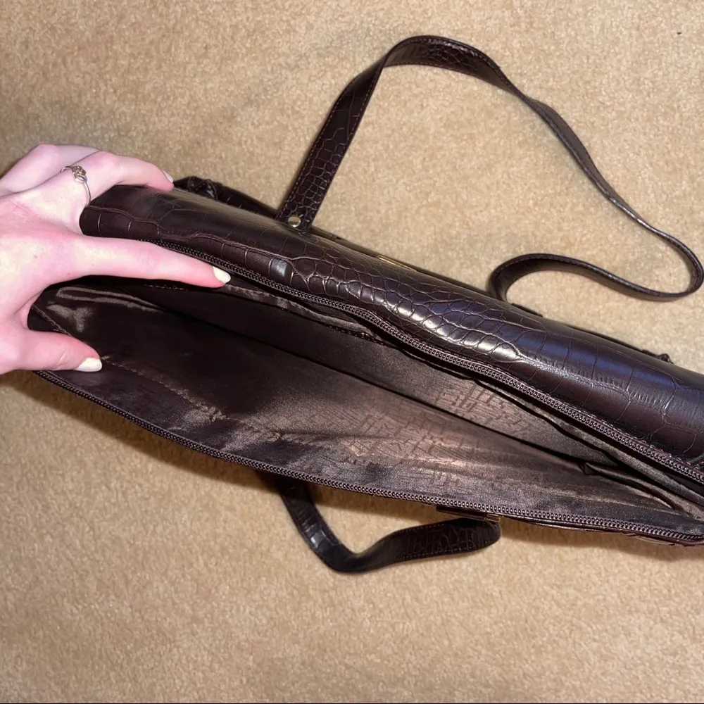 - Brown Leather Briefcase - Image 4