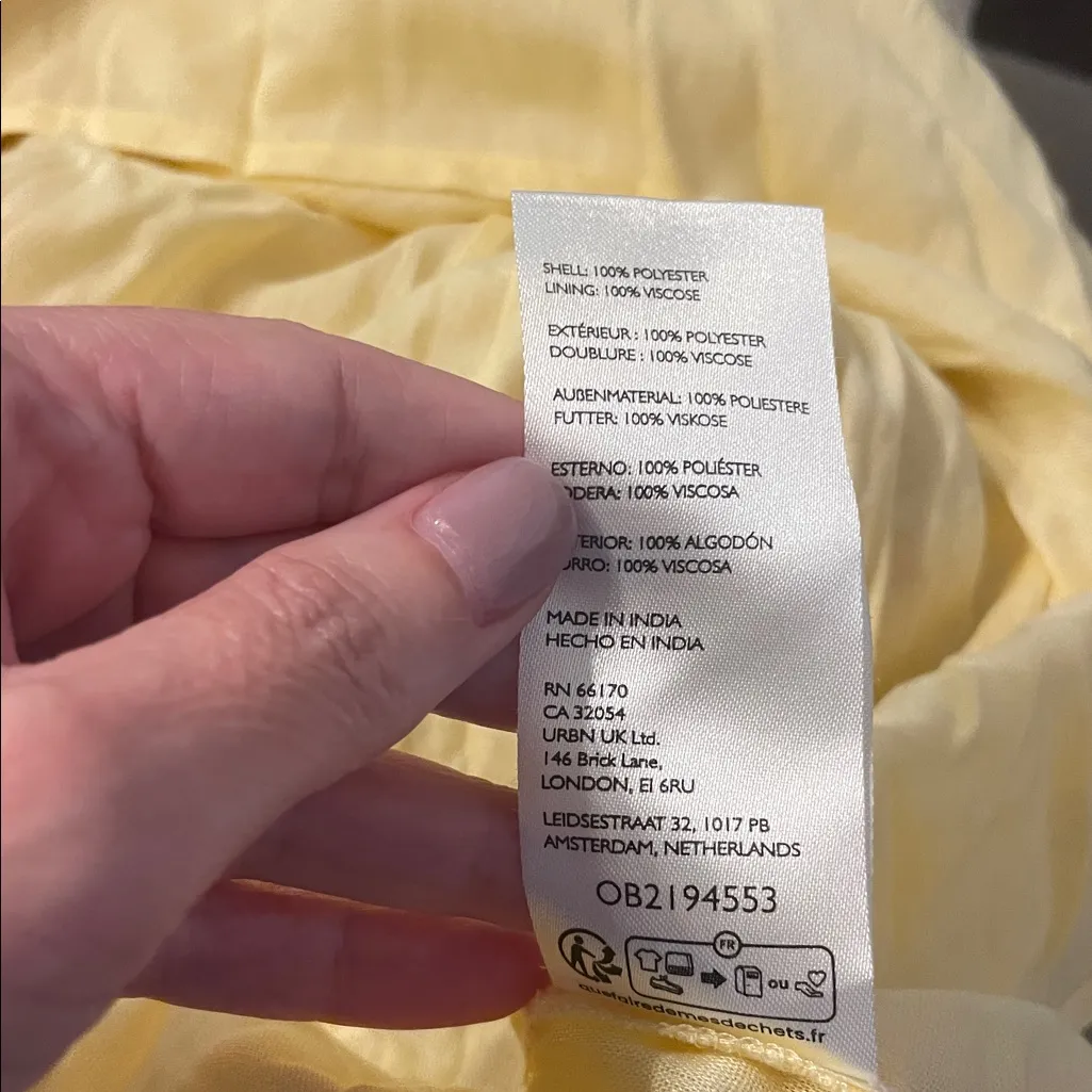 Free People Alejandra Yellow Floral Print Ruffle High Low Smocked Midi Dress - Image 8