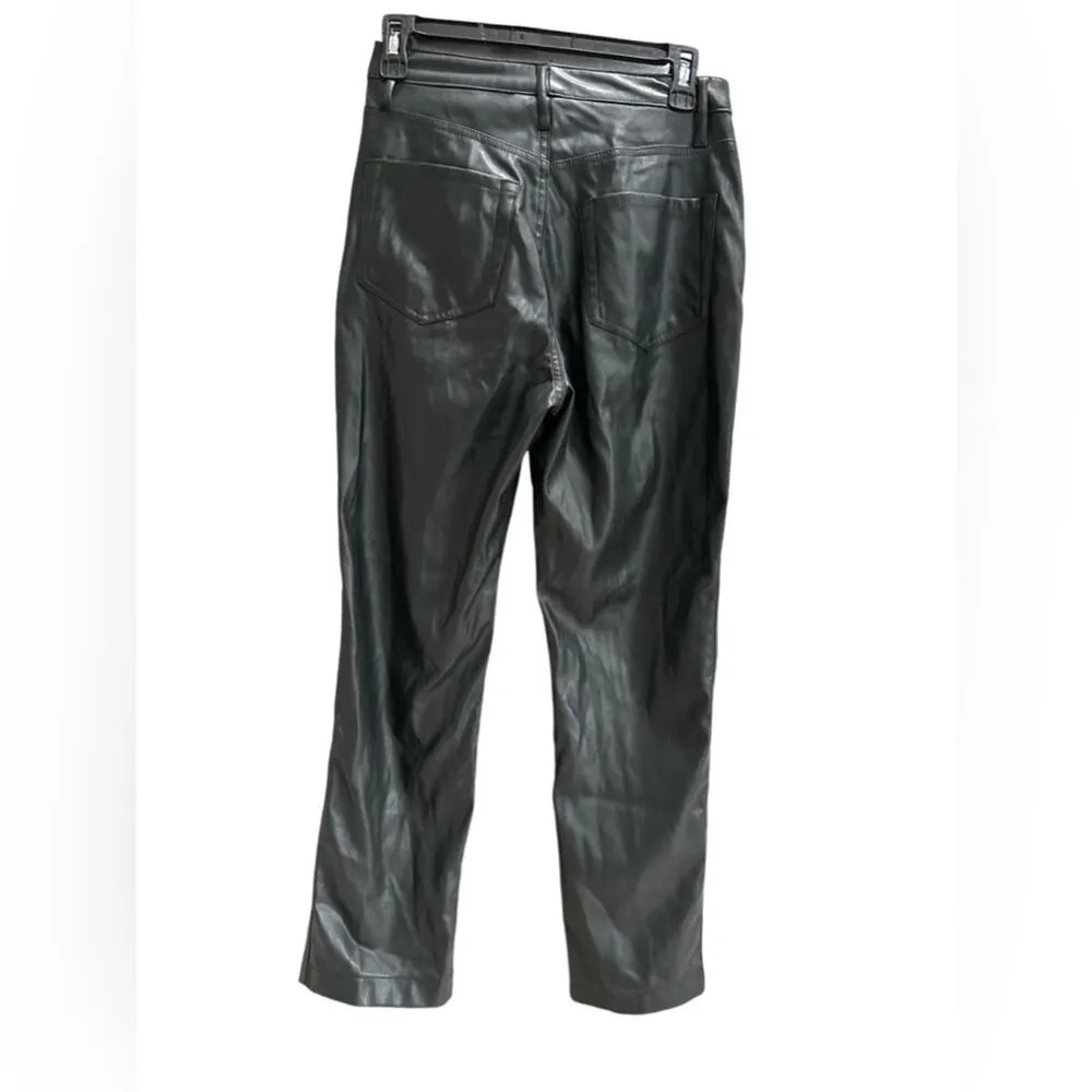 Women's Pants Black
Size W26 Vegan Leather Ultra
High Rise Flat Front - Image 2