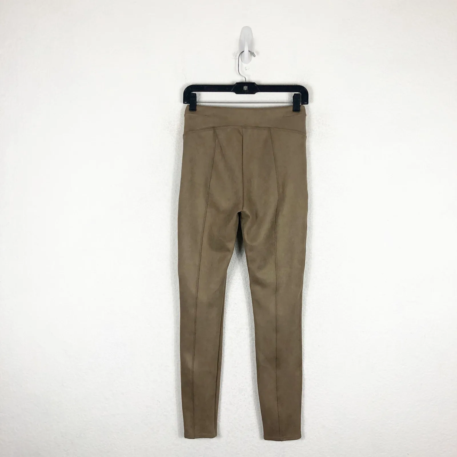 Spanx Faux Suede Leggings Size Small Tan High Rise Stretch Neutral Quiet Luxury - Image 13