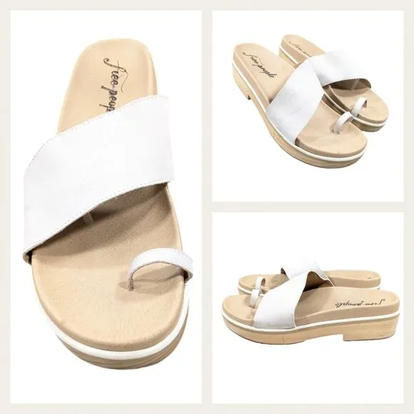 Free People Azure Footbed Platform Slides GUC $178 Size 41  US 10/10.5.   S2793 - Image 2