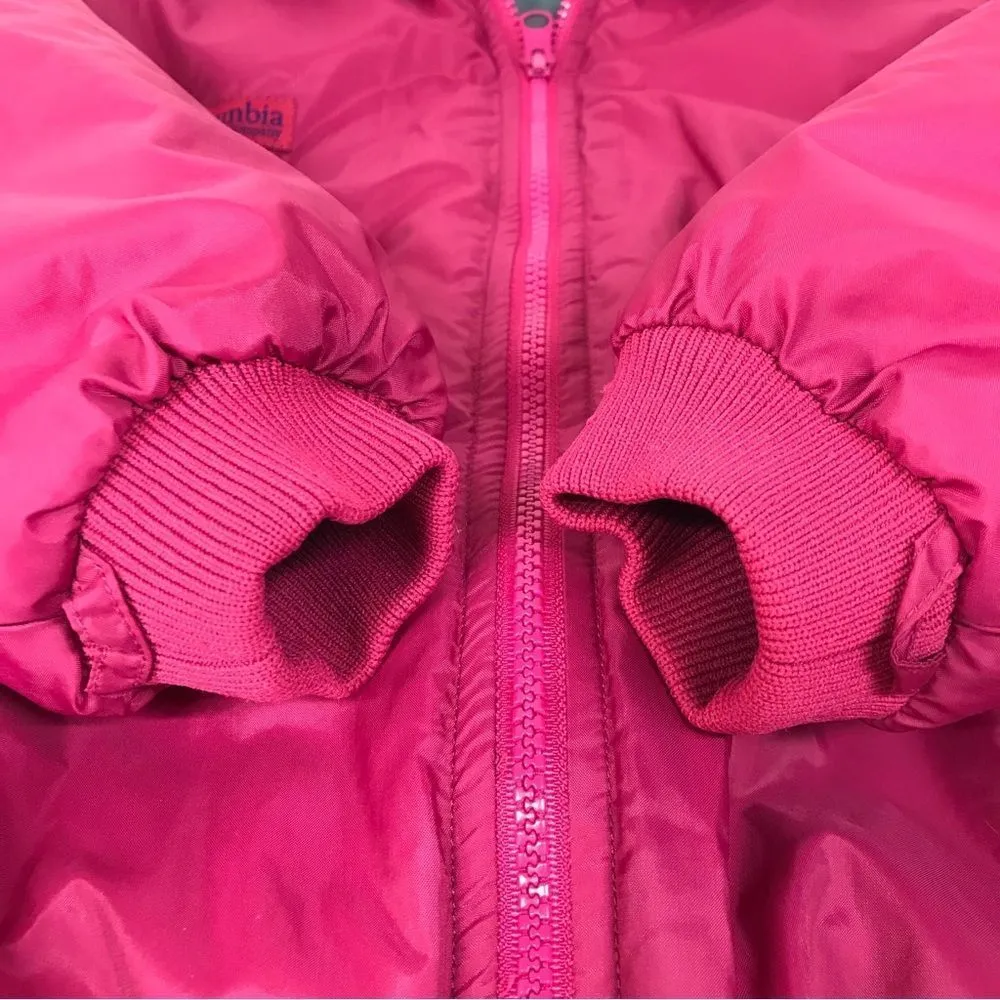 COLUMBIA Vintage Reversible Womens Puffer Jacket Zip Front Ski Pink Teal‎ Small - Image 7