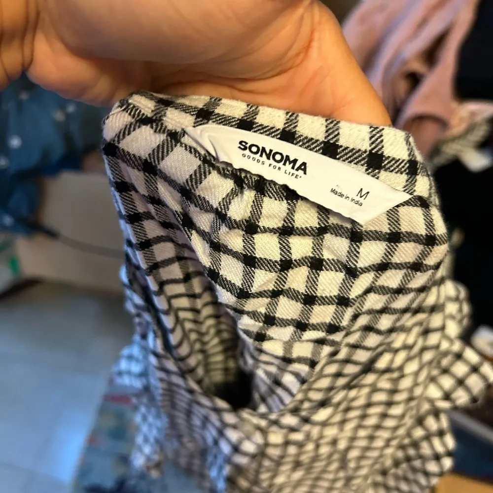 Sonoma Plaid Ruffle Button Down Blouse - Image 4