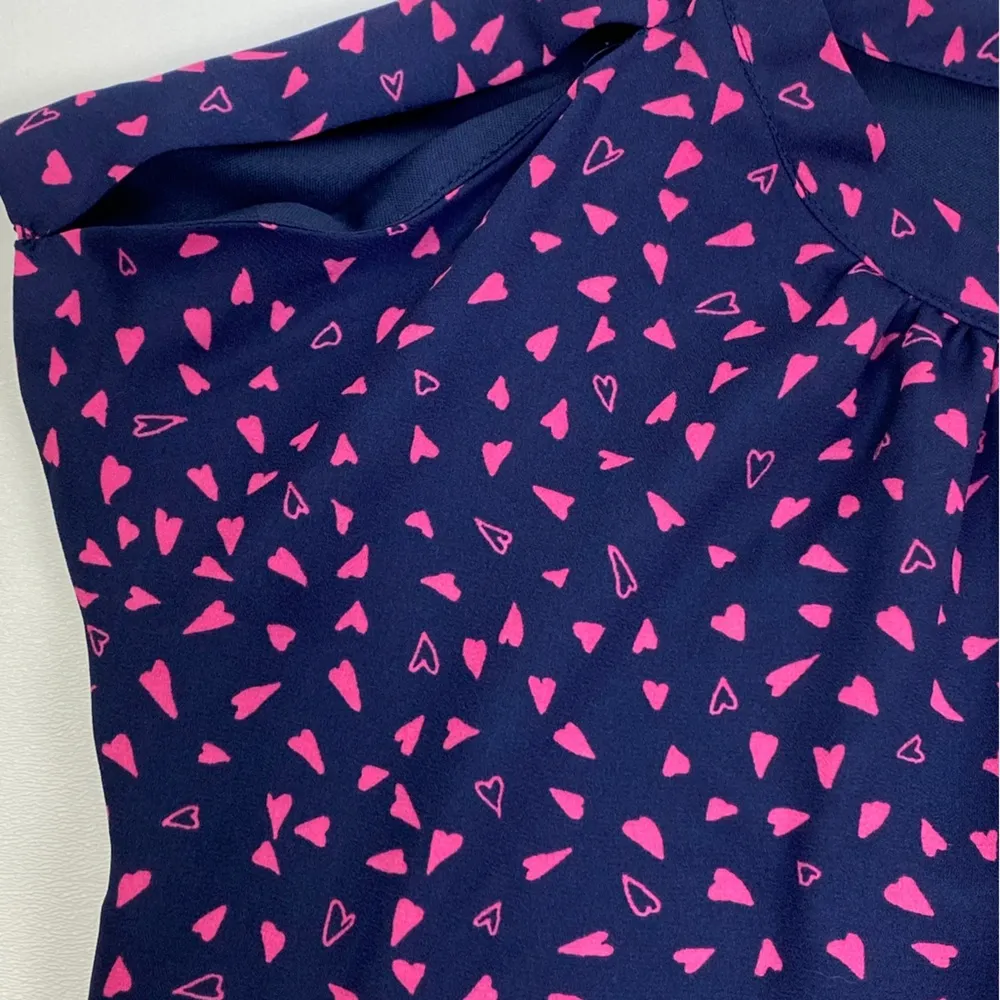 Maurice’s Navy Blue Pink Heart Pattern Dress Size XS - Image 7