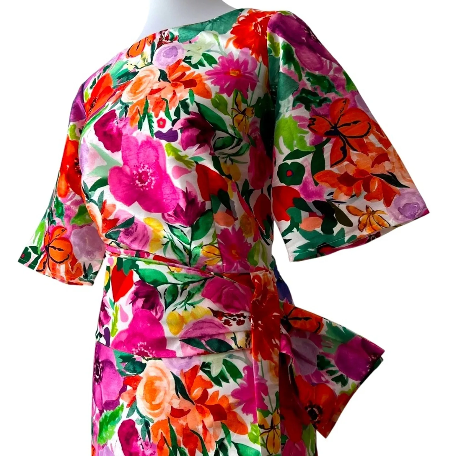 Plus Size Cocktail Dress 1X Retro Semi Formal Party 60s 16W Classic Eshakti Boho - Image 3